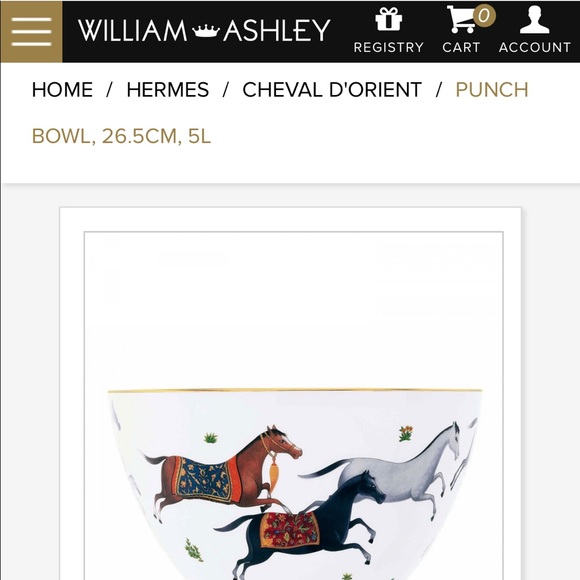 ✨HP✨HERMES NEW IN BOX PUNCH BOWL Cheval d’Orient Porcelain Horses Gold Heirloom - Picture 3 of 12